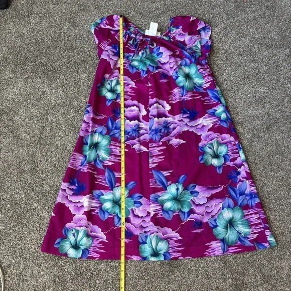 Vintage Hilo Hattie's Womens Muumuu Hawaiian House Dress Size M Floral Tropical - Picture 9 of 10